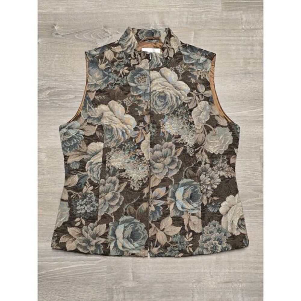 Erin London Women's Floral Lined Vest Size Large